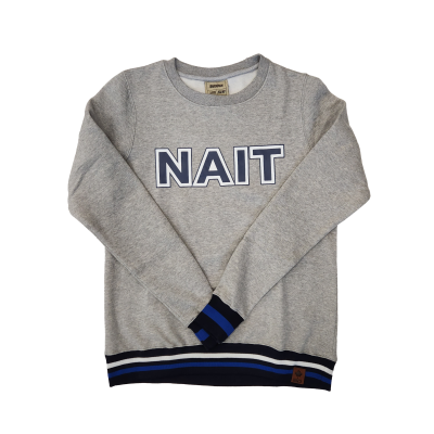 Unisex Sweater Crewneck Fleece Two Color Cuffs W/Nait