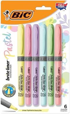 Highlighter Briteliner Pastel Grip 6 Pack