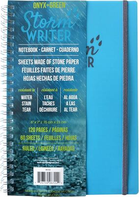 Notebook 3"X5" Storm Writer Side Coil Ruled Stone Paper Poly
