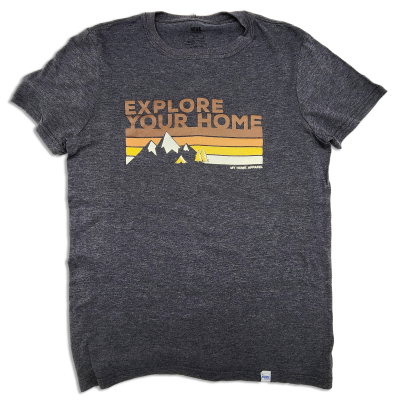 Unisex Tshirt Short Sleeve "Explore Your Home" Retro Screen